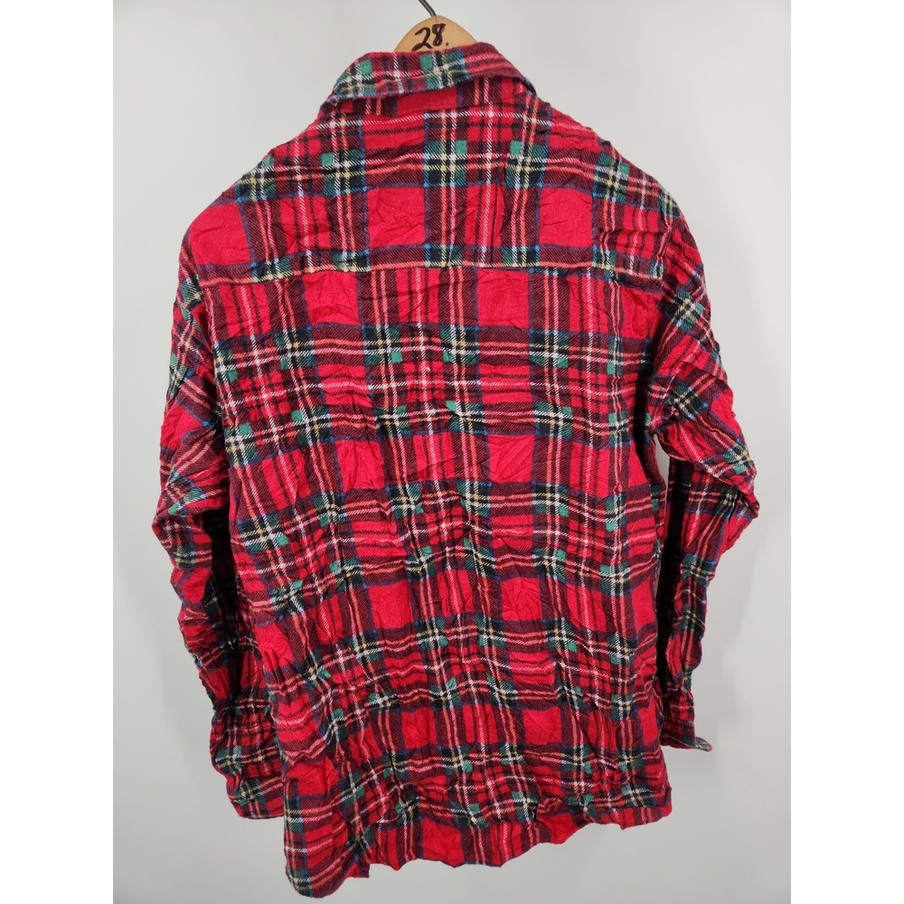 Haband Mens Plaid‎ Flannel Shirt Long Sleeve Button Up Size Large Red - Picture 6 of 6